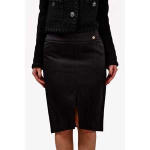 Pre-loved Chanel™ Black Cotton/Silk Skirt Size 38